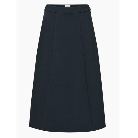 Wilfred Aritzia Meyer Skirt Dark Night Navy A-line High Rise Midi Skirt Size 6 - Picture 12 of 12